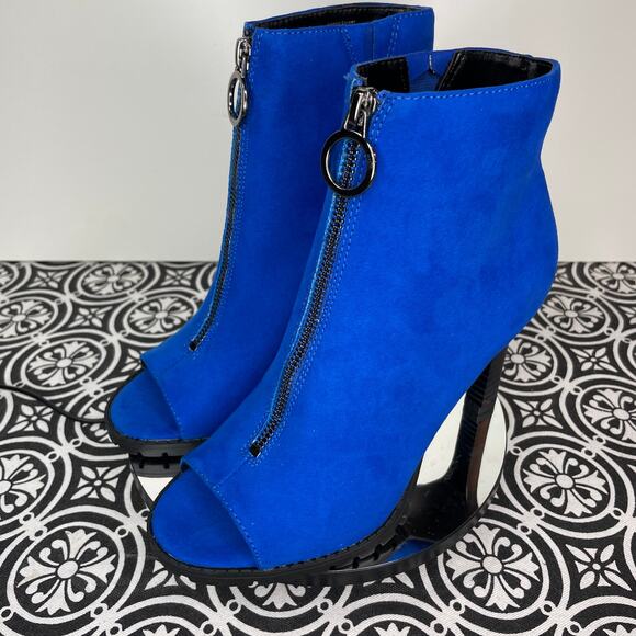 Bar III Dillian Front Zip Shooties, Cobalt Micro, 7M - Picture 3 of 10